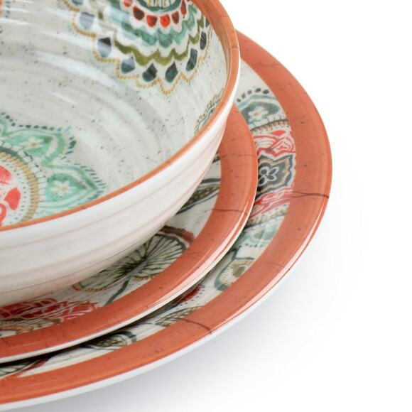 Elama Ester 12 Piece Melamine Dinnerware Set - Picture 4 of 7